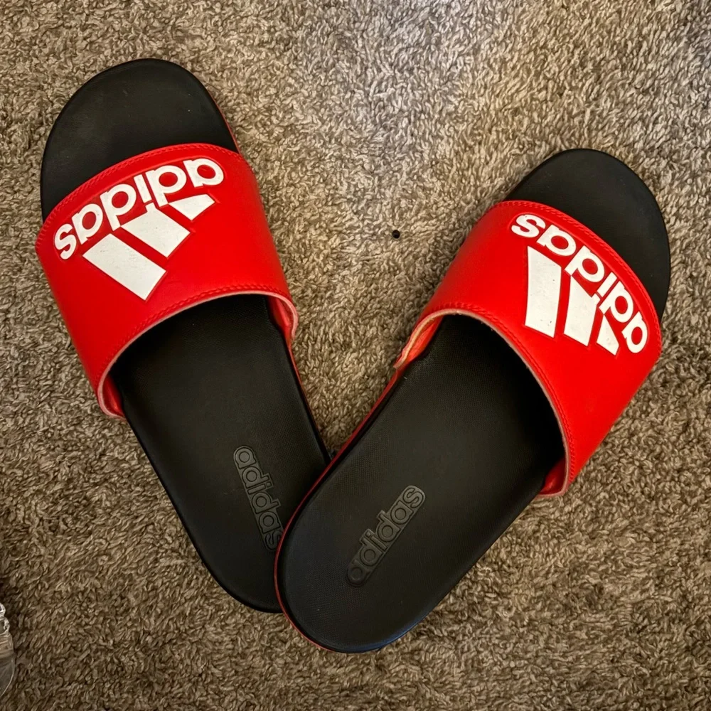 Adidas Bold Red and Black Sandals